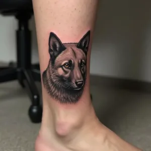 Ayak bileği kurt dövmesi